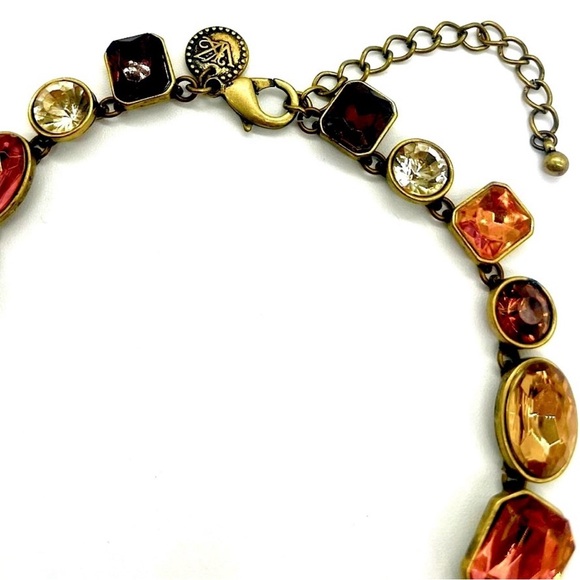 RARE Kathy Van Zeeland Amber Gemstone Necklace-Vintage-New without tags - Picture 2 of 4